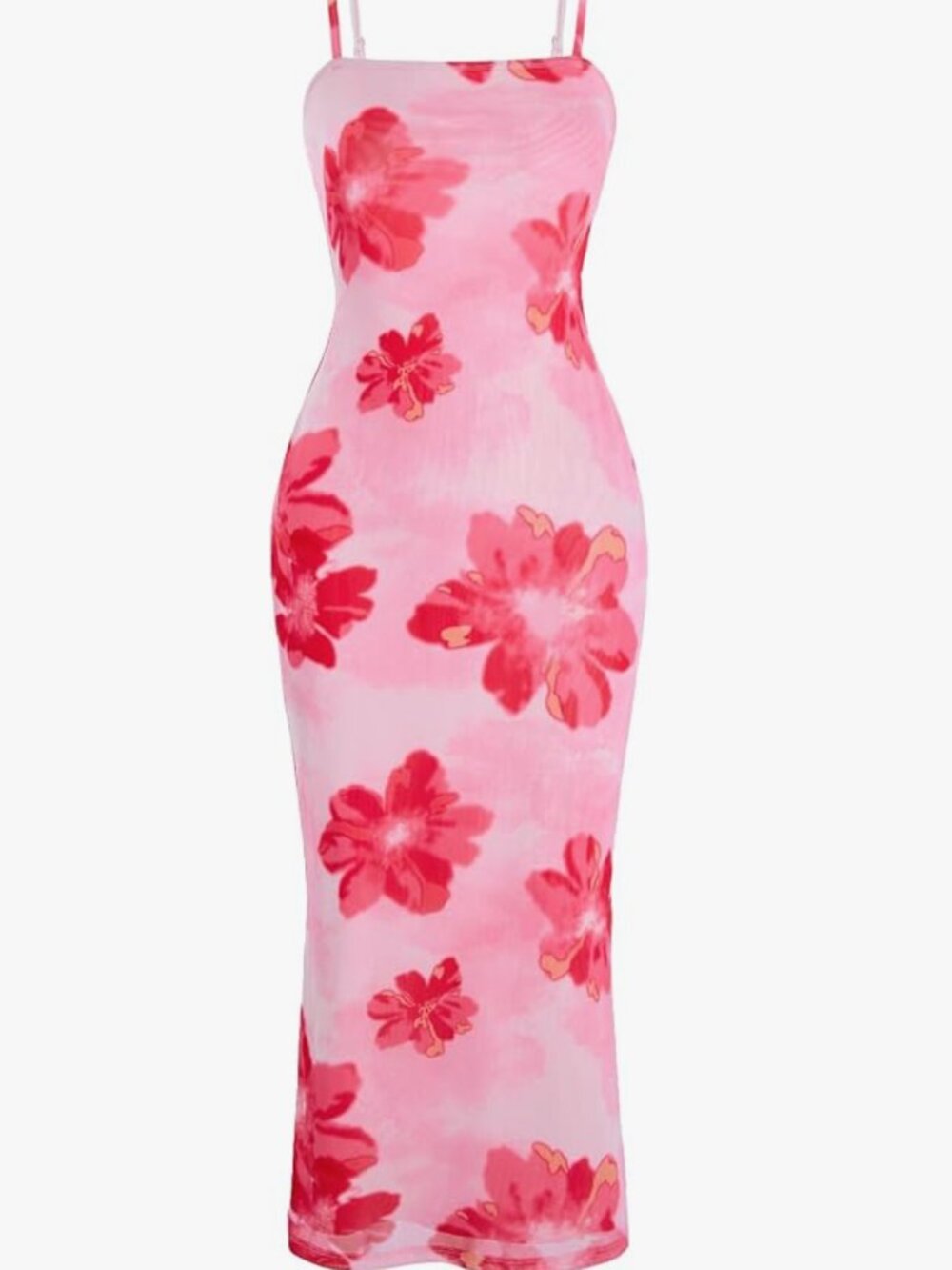 Verdusa Floral Y2K Tropical Midi Dress Small/Medium New Mesh Lined *E24